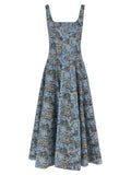 Staud Blue Cotton Midi Dress