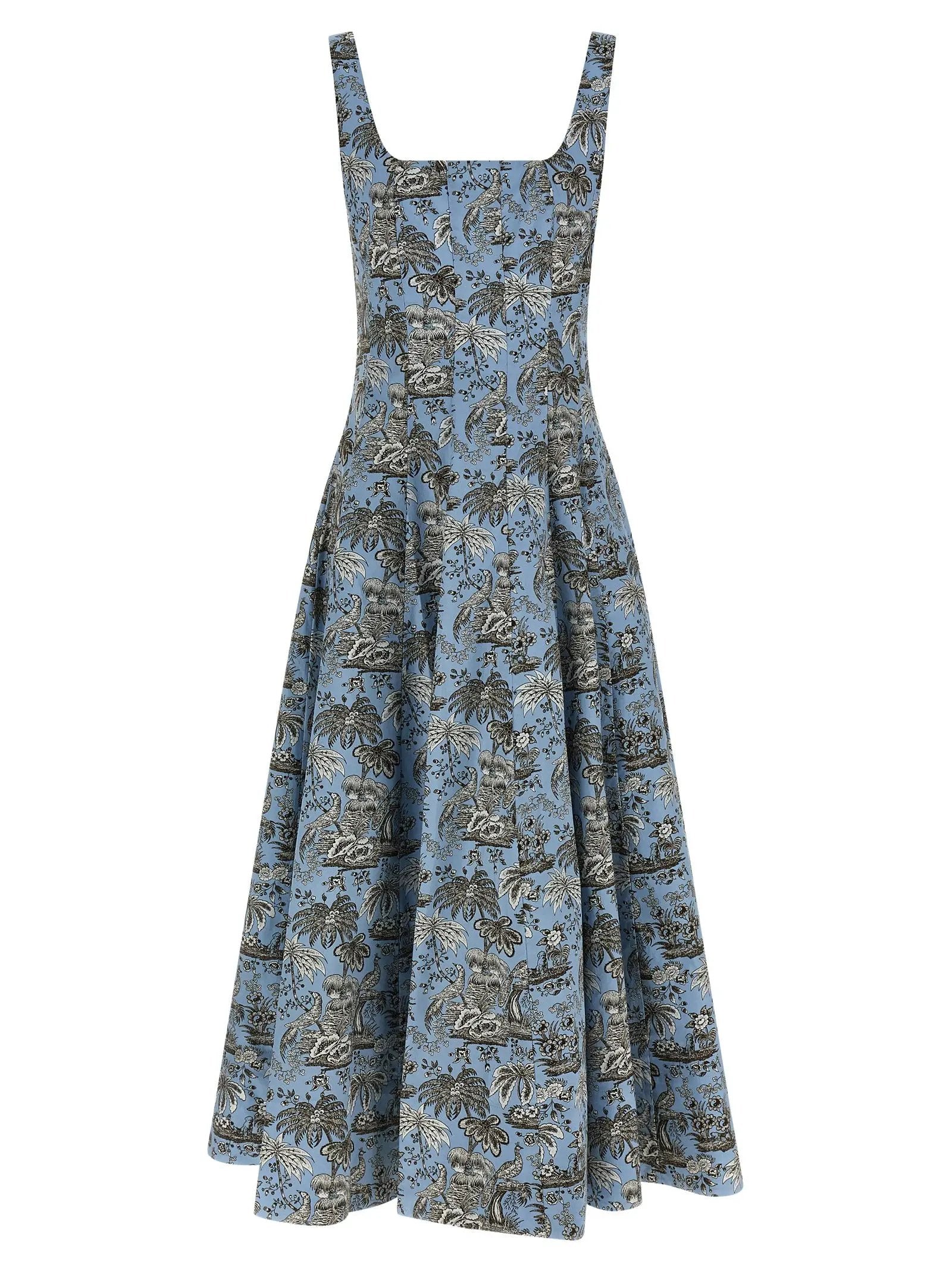 Staud Blue Cotton Midi Dress