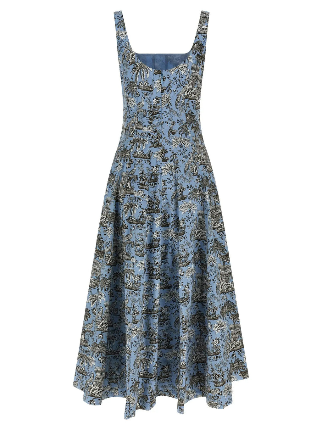 Staud Blue Cotton Midi Dress