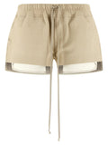 Rick Owens Beige Lamb Leather Bermuda Shorts