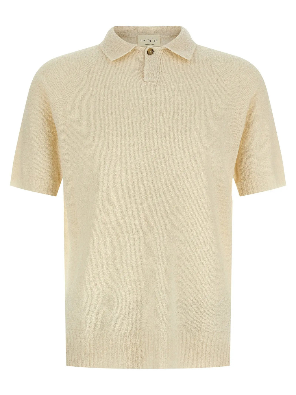 MA'RY'YA Beige Cotton Polo Shirt