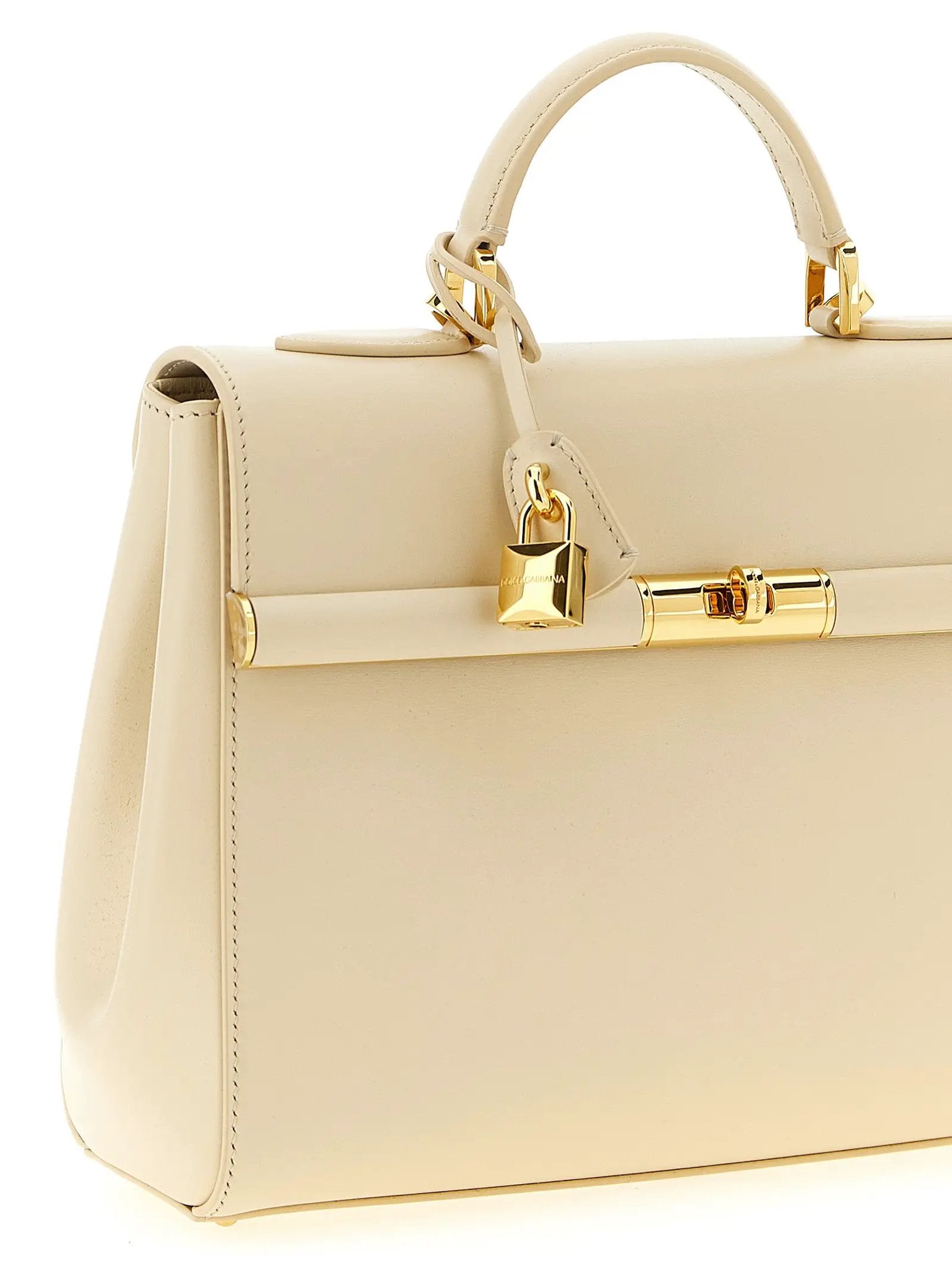Sac à main Dolce & Gabbana en cuir d'agneau blanc