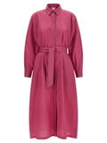 Max Mara Purple Cotton Long Dress
