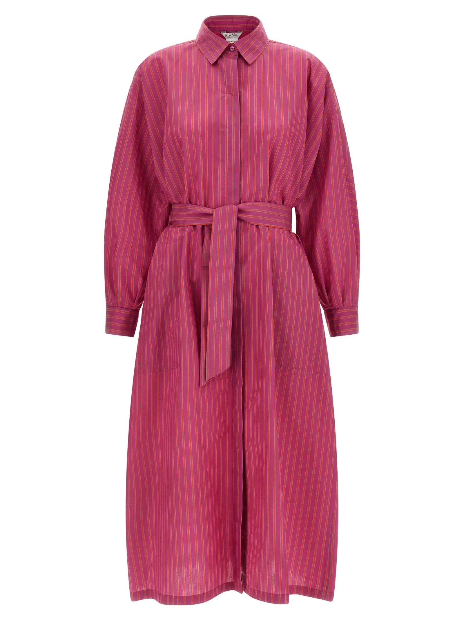 Max Mara Purple Cotton Long Dress