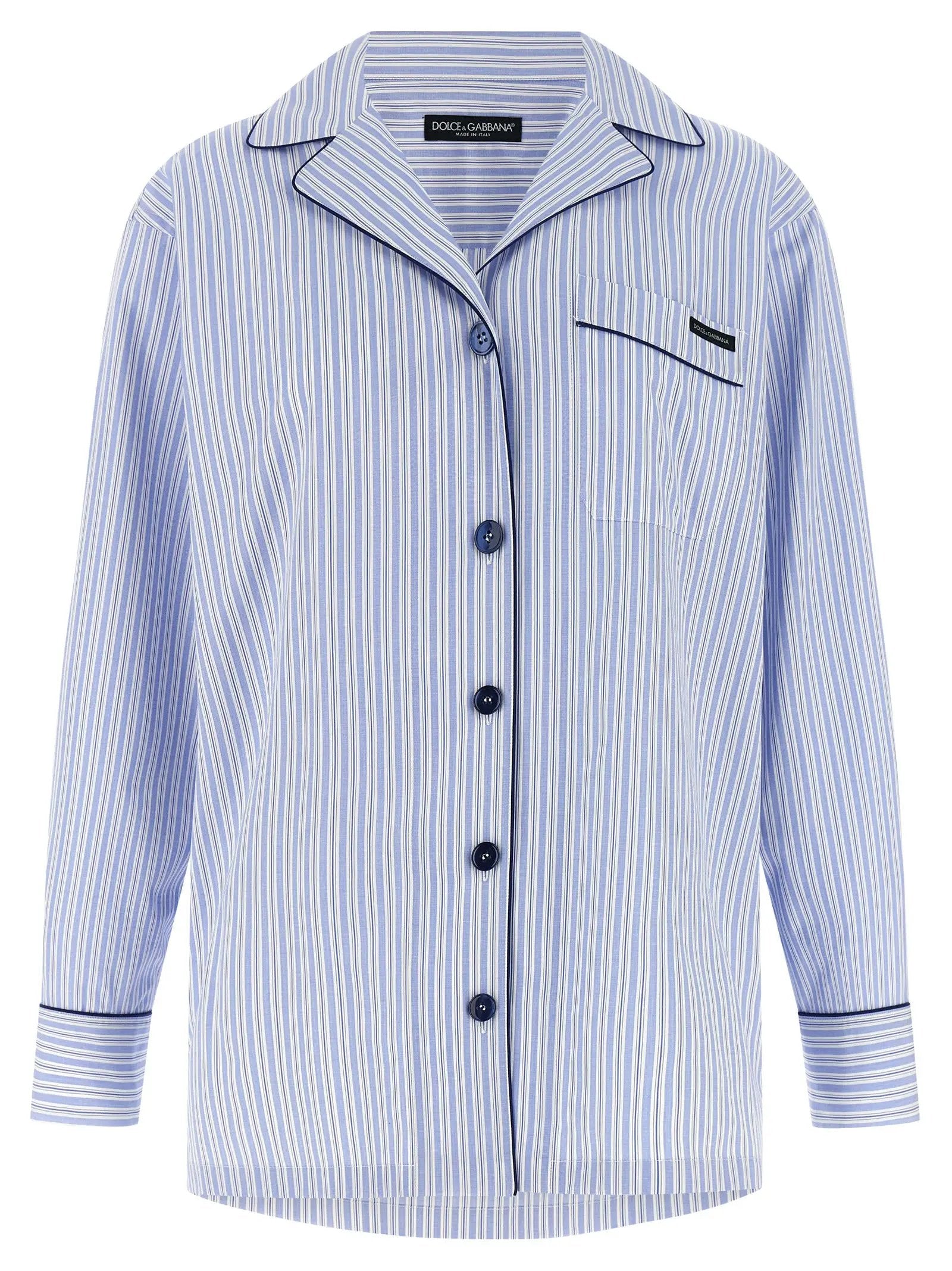 Dolce & Gabbana Blue Cotton Blouse