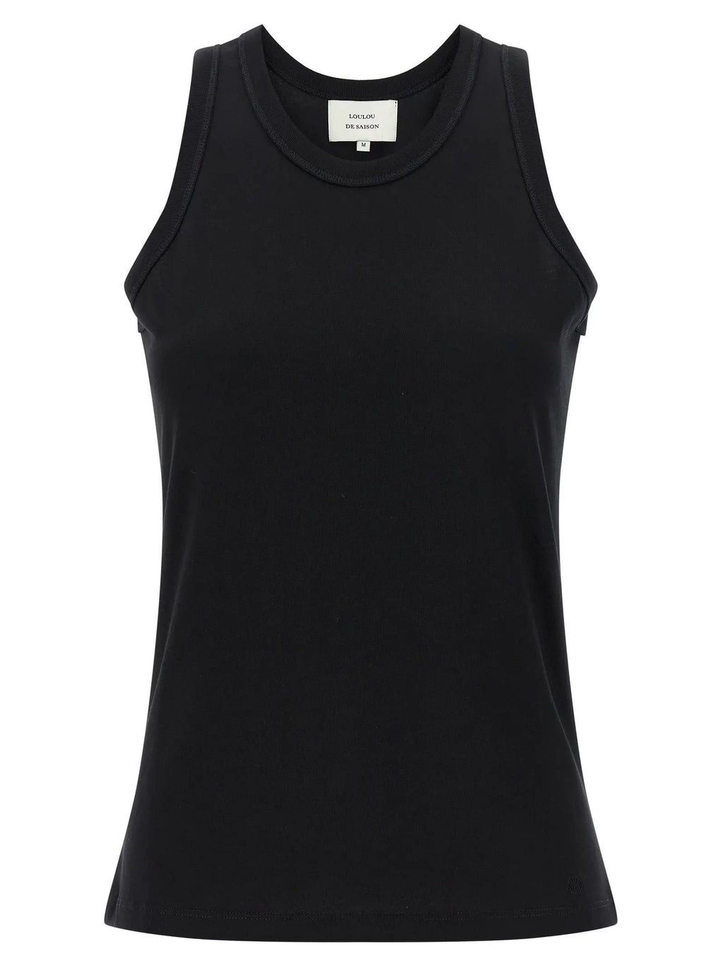 Loulou De Saison Black Cotton Sleeveles T-Shirt