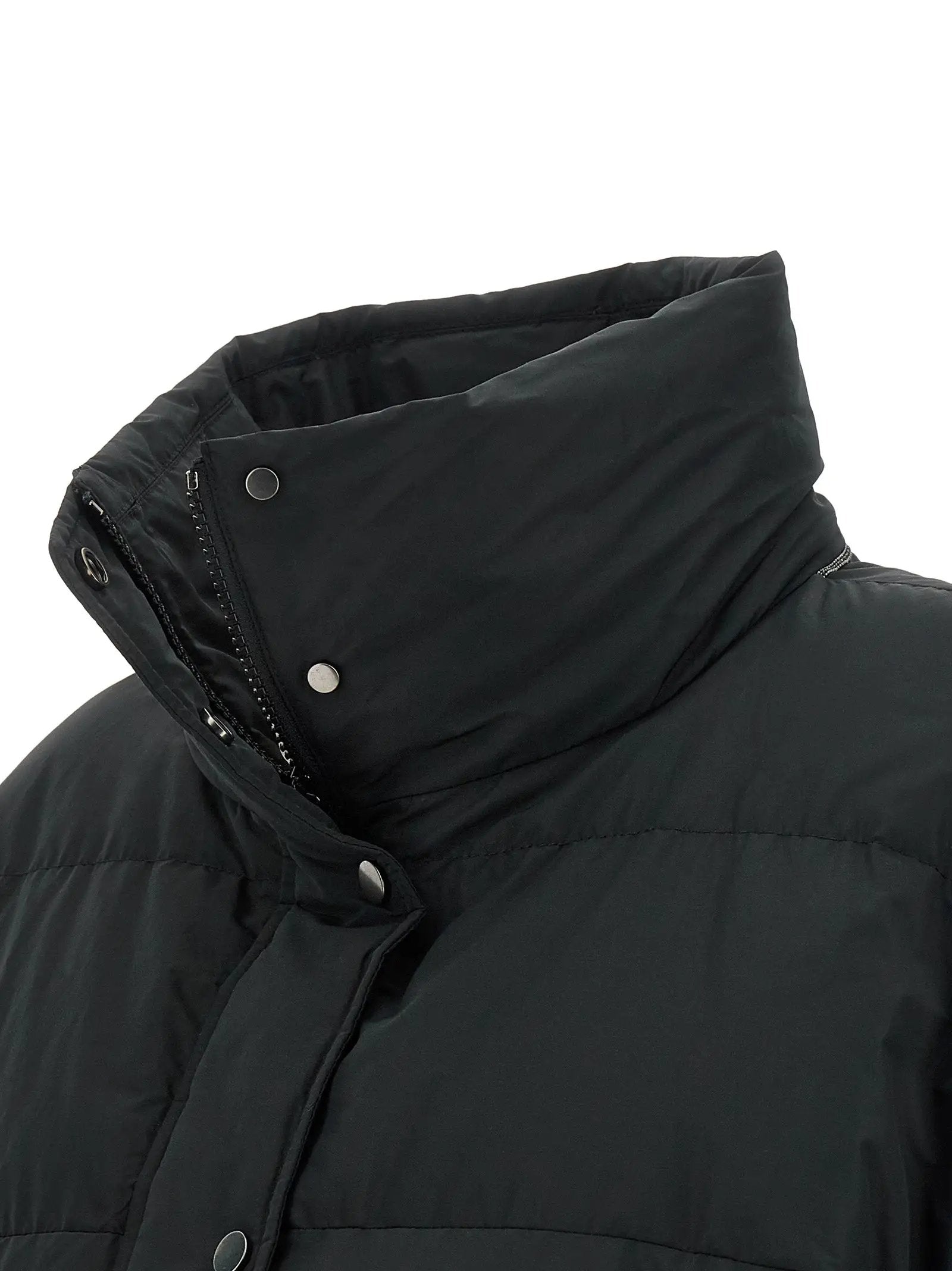 Brunello Cucinelli Black Cotton Full-Length Jacket