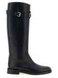 Valentino Garavani Black Calfskin Over The Knee