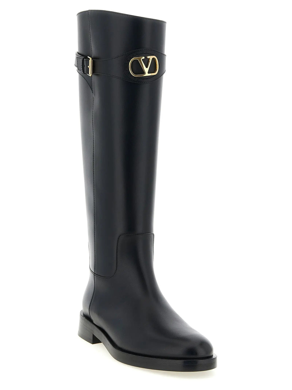 Valentino Garavani Black Calfskin Over The Knee