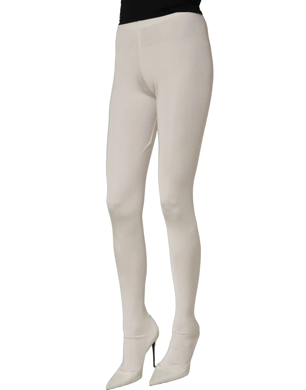 Dolce & Gabbana Escarpins Blancs Collants en Jersey Chaussures