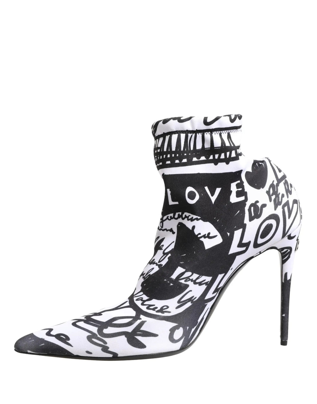 Bottes Dolce & Gabbana Blanches en Tissu Extensible à Graffitis