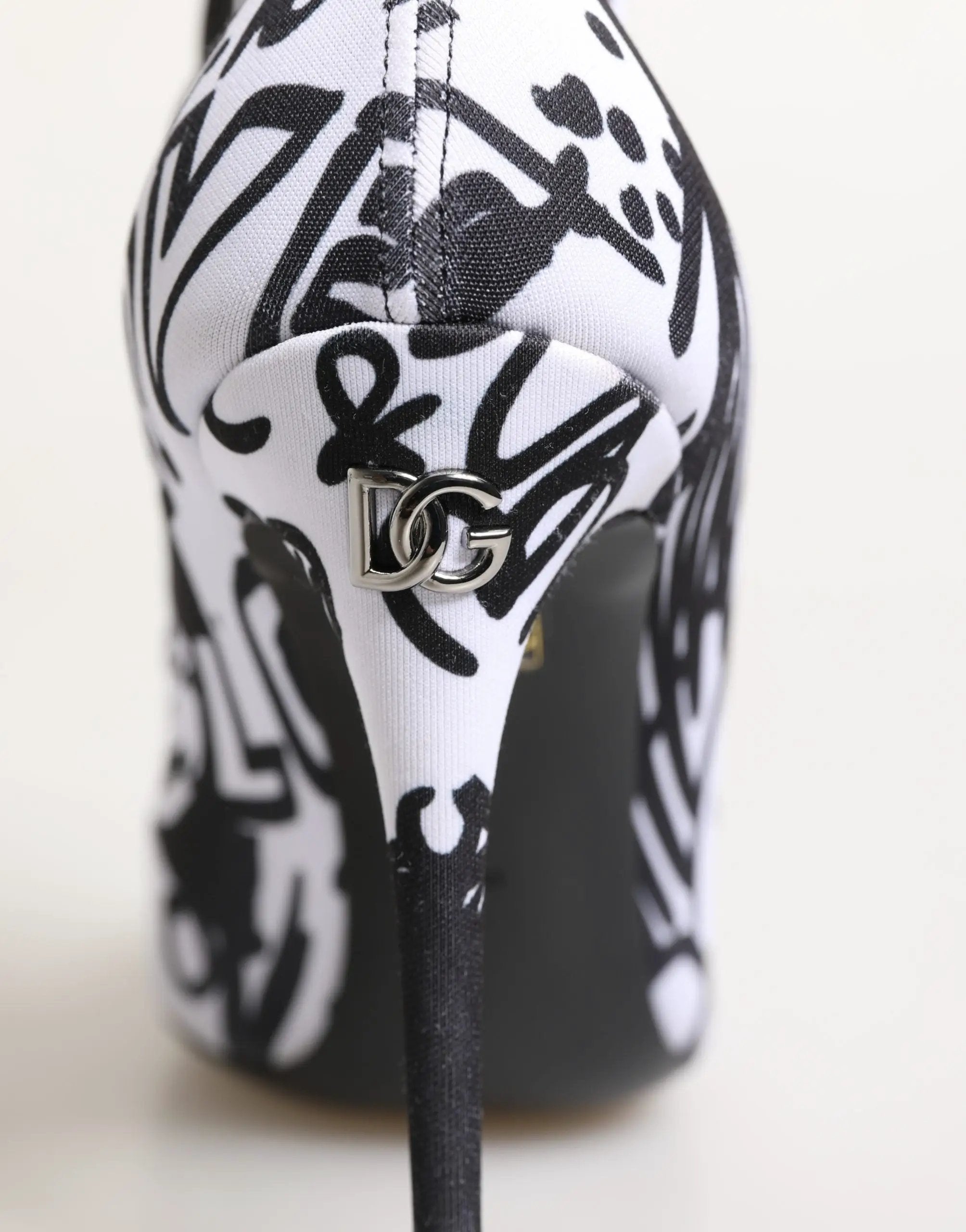 Bottes Dolce & Gabbana Blanches en Tissu Extensible à Graffitis