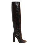 Bottes hautes Dolce & Gabbana en cuir exotique marron