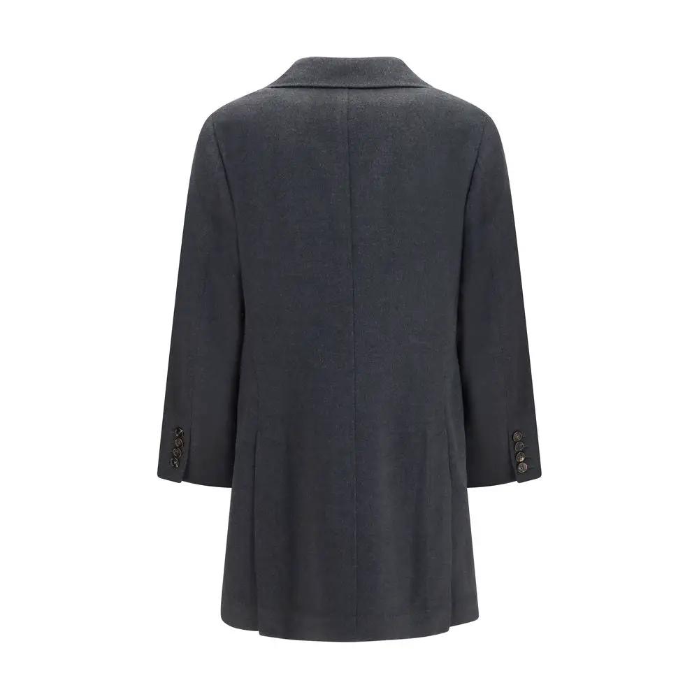 Brunello Cucinelli Gray Cashmere Coat