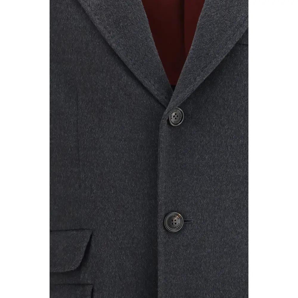 Brunello Cucinelli Gray Cashmere Coat