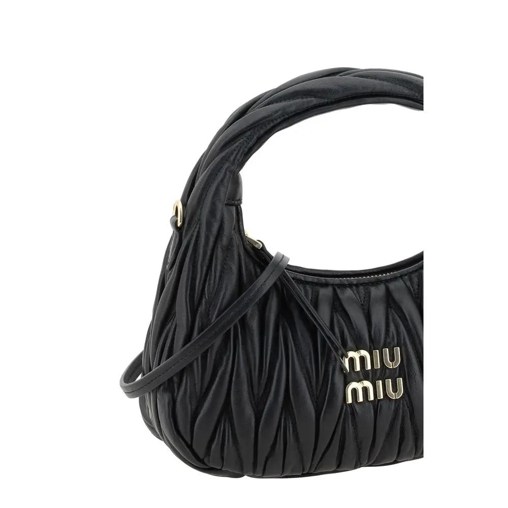 Miu Miu Black Calf Leather Bos Taurus Handbag