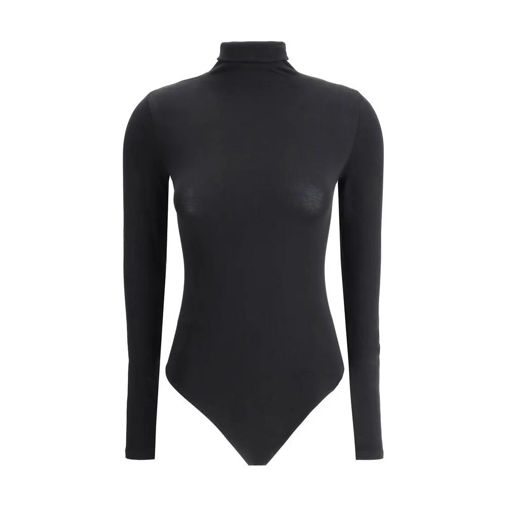 Wolford Black Cotton Bodysuit
