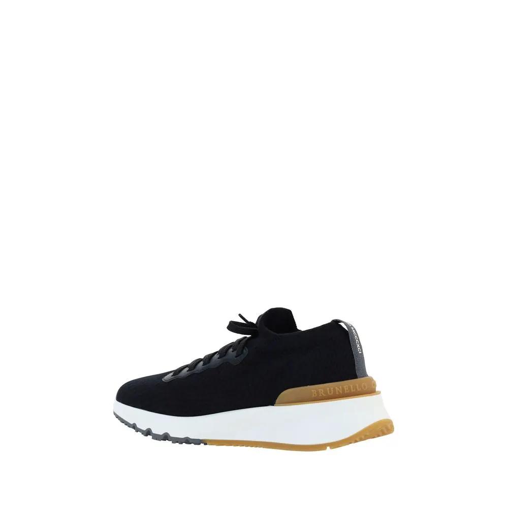 Brunello Cucinelli Black Cotton Athletic Sneakers