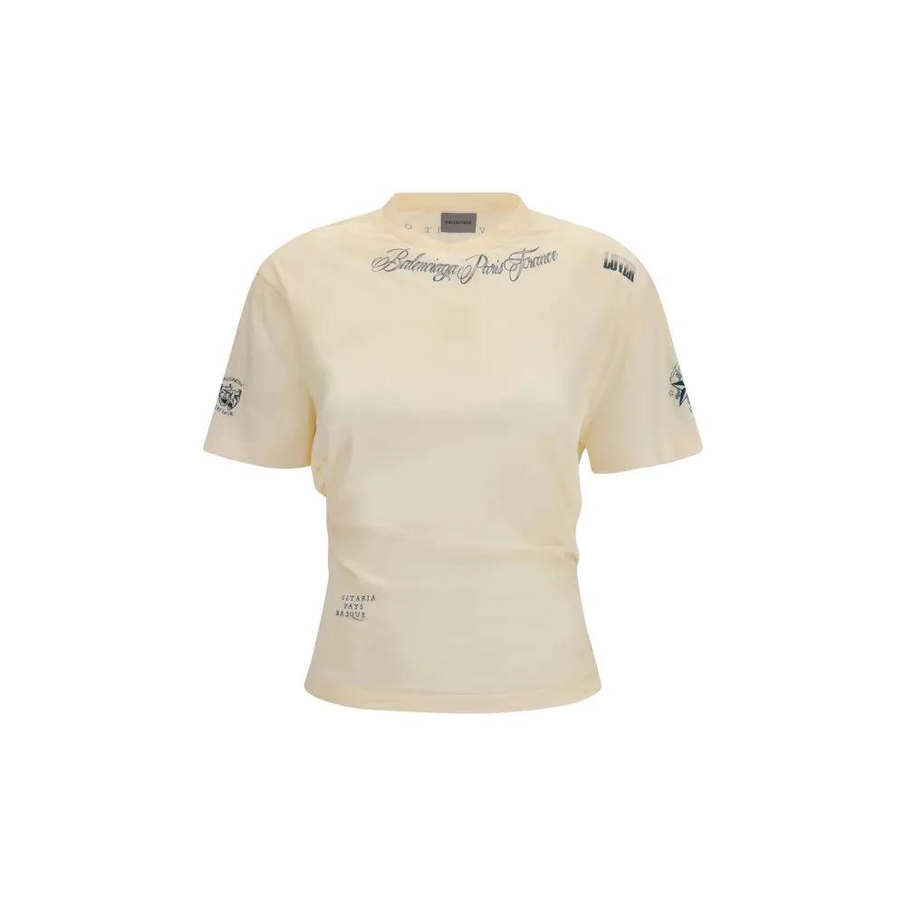 Balenciaga Beige Cotton T-Shirt