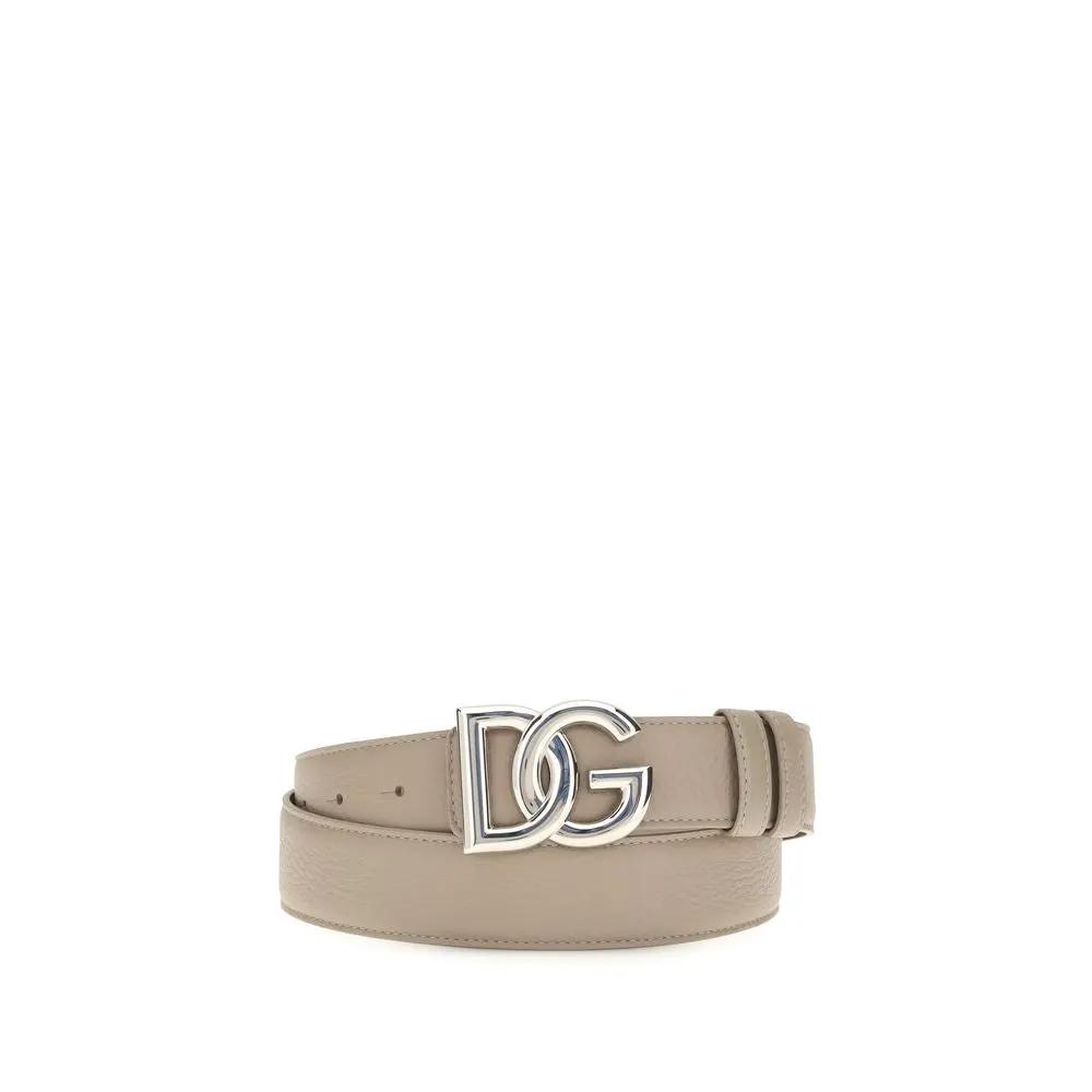Ceinture régulière Dolce & Gabbana en cuir de veau gris