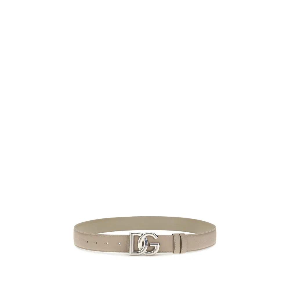 Ceinture régulière Dolce & Gabbana en cuir de veau gris