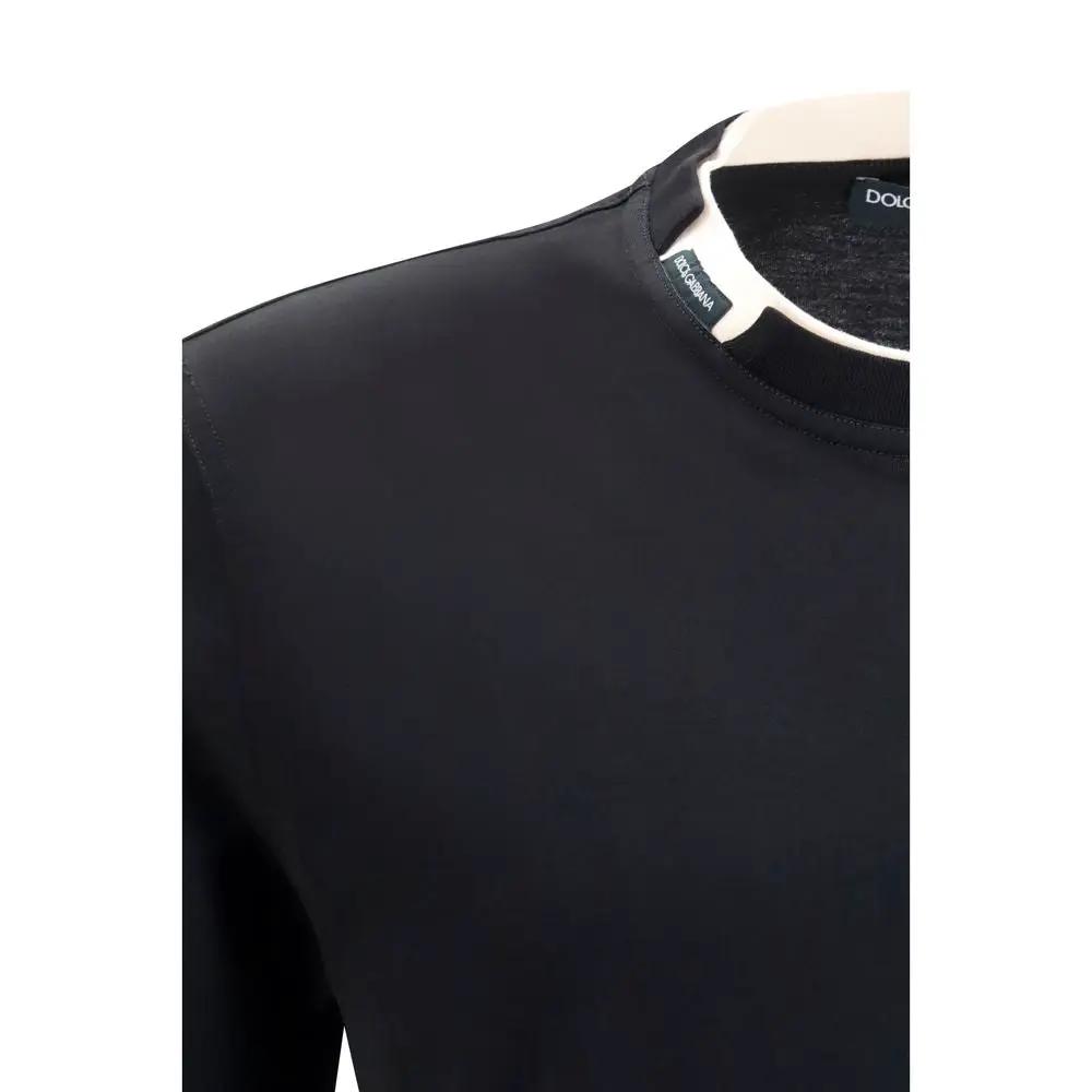 Dolce & Gabbana Black Cotton T-Shirt