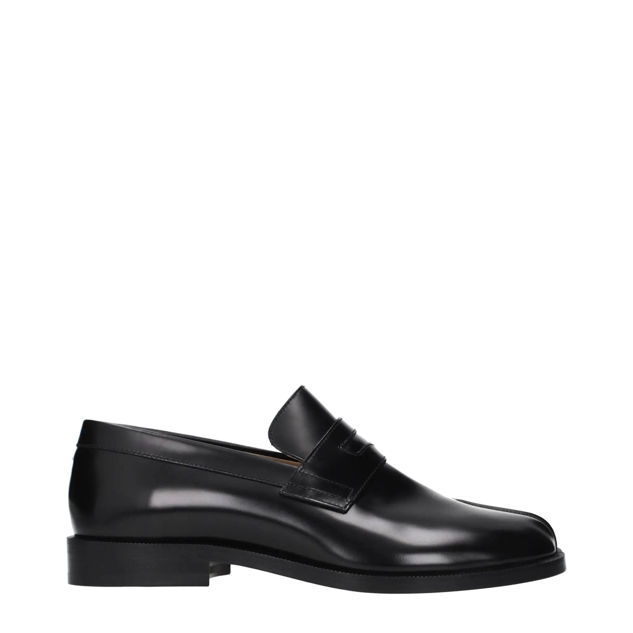 Maison Margiela Black Leather Slip-On Loafers