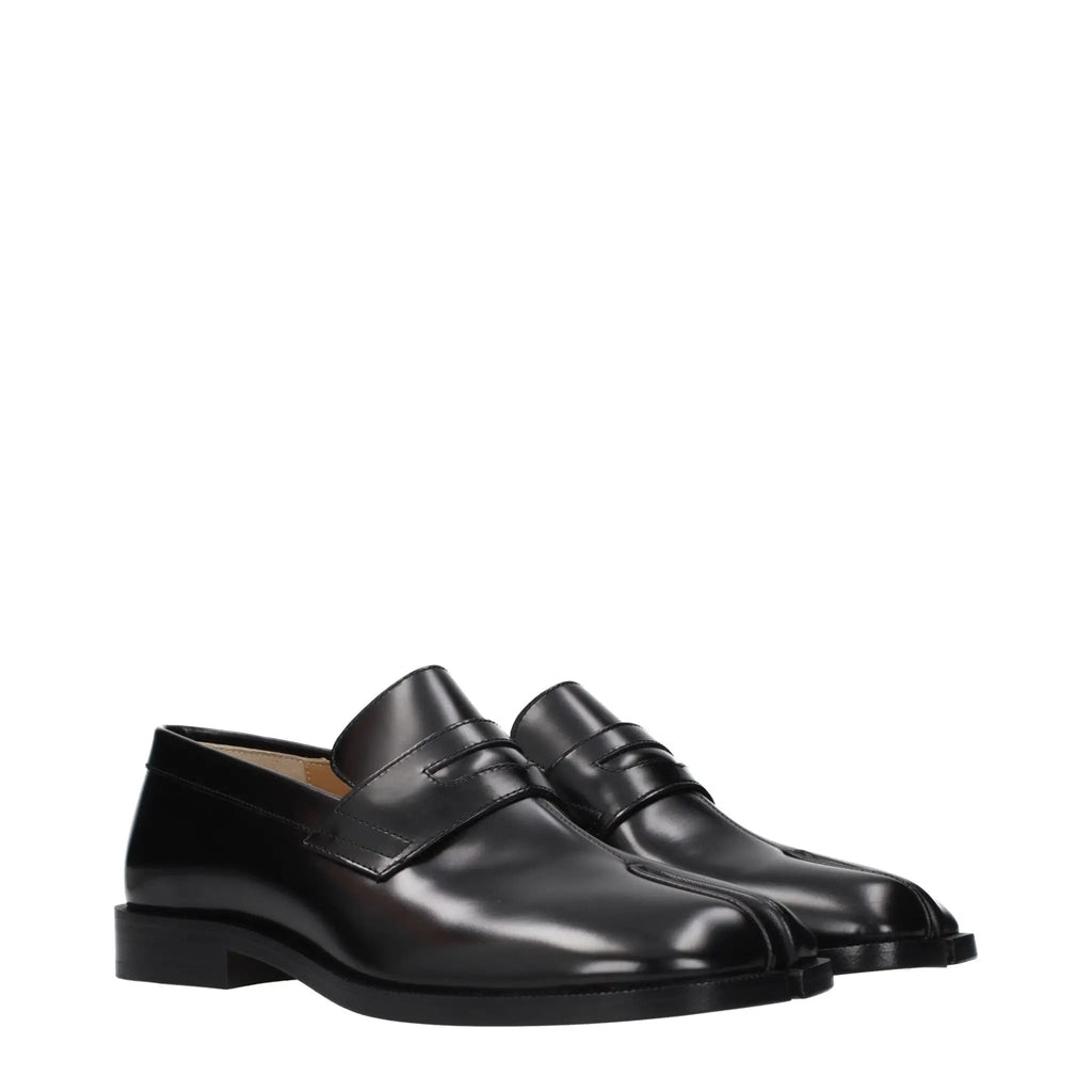 Maison Margiela Black Leather Slip-On Loafers