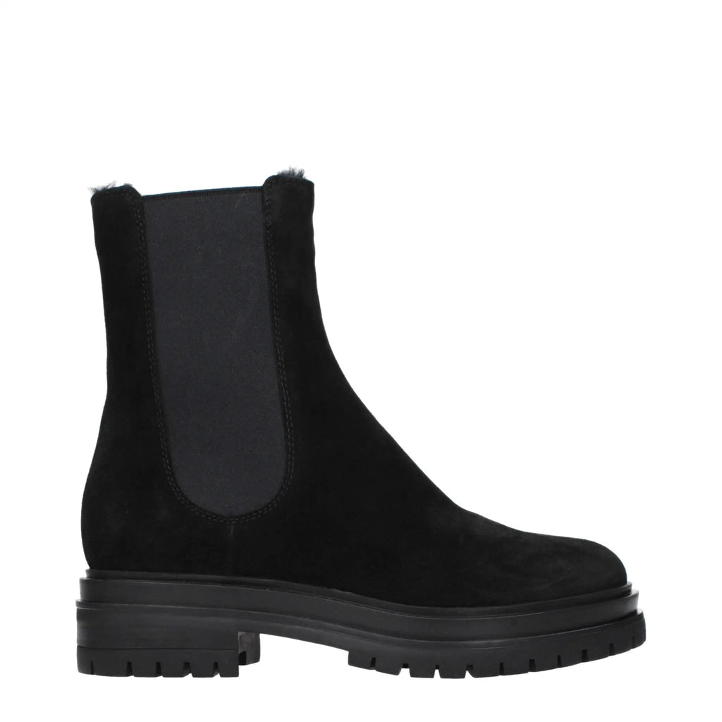 Gianvito Rossi Black Leather Ankle Boots