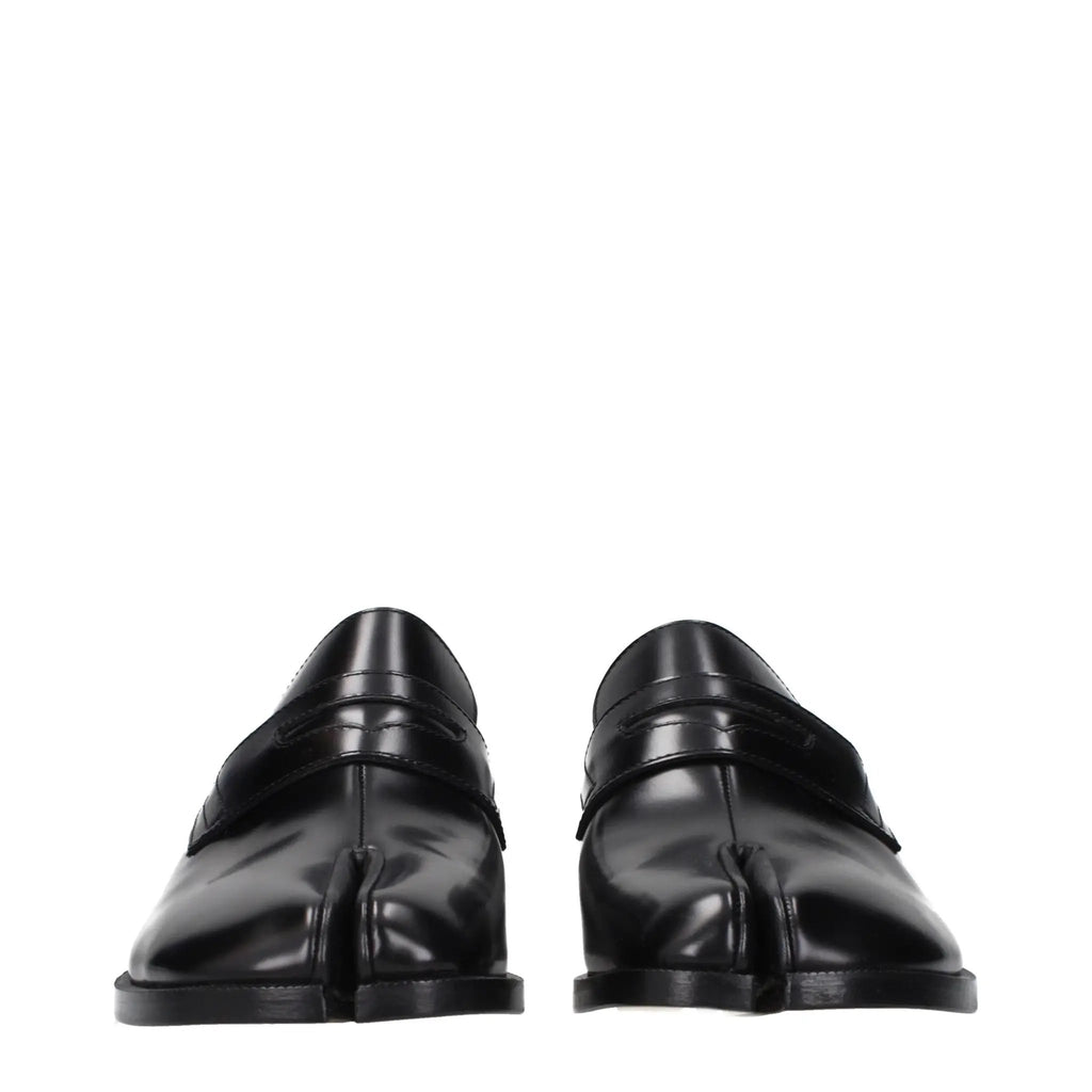 Maison Margiela Black Leather Slip-On Loafers