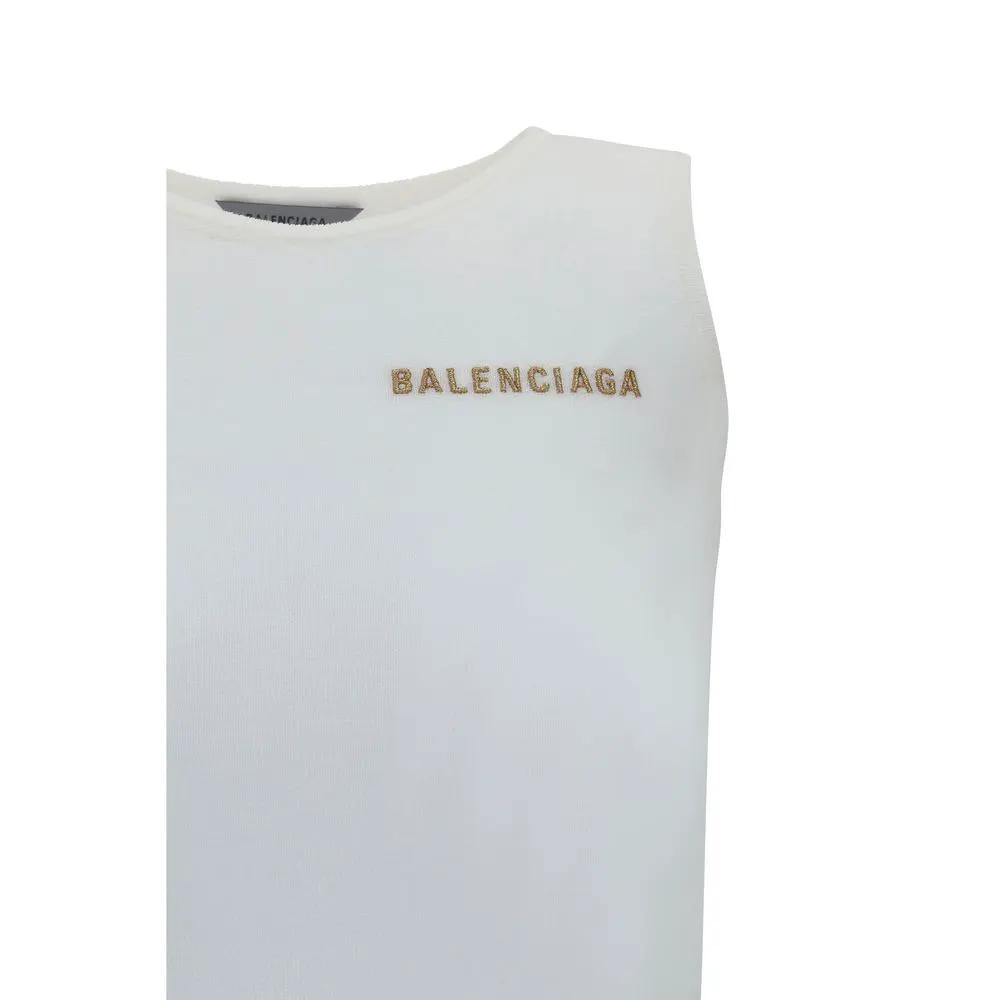 Balenciaga White Cotton Tank Tops