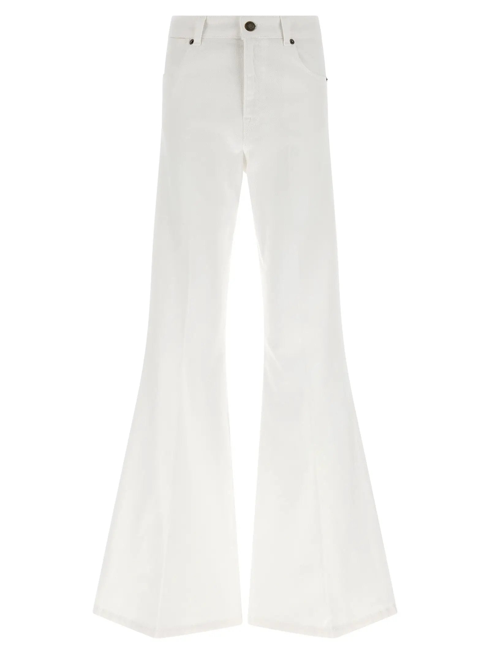 Twinset White Cotton Flared Jeans
