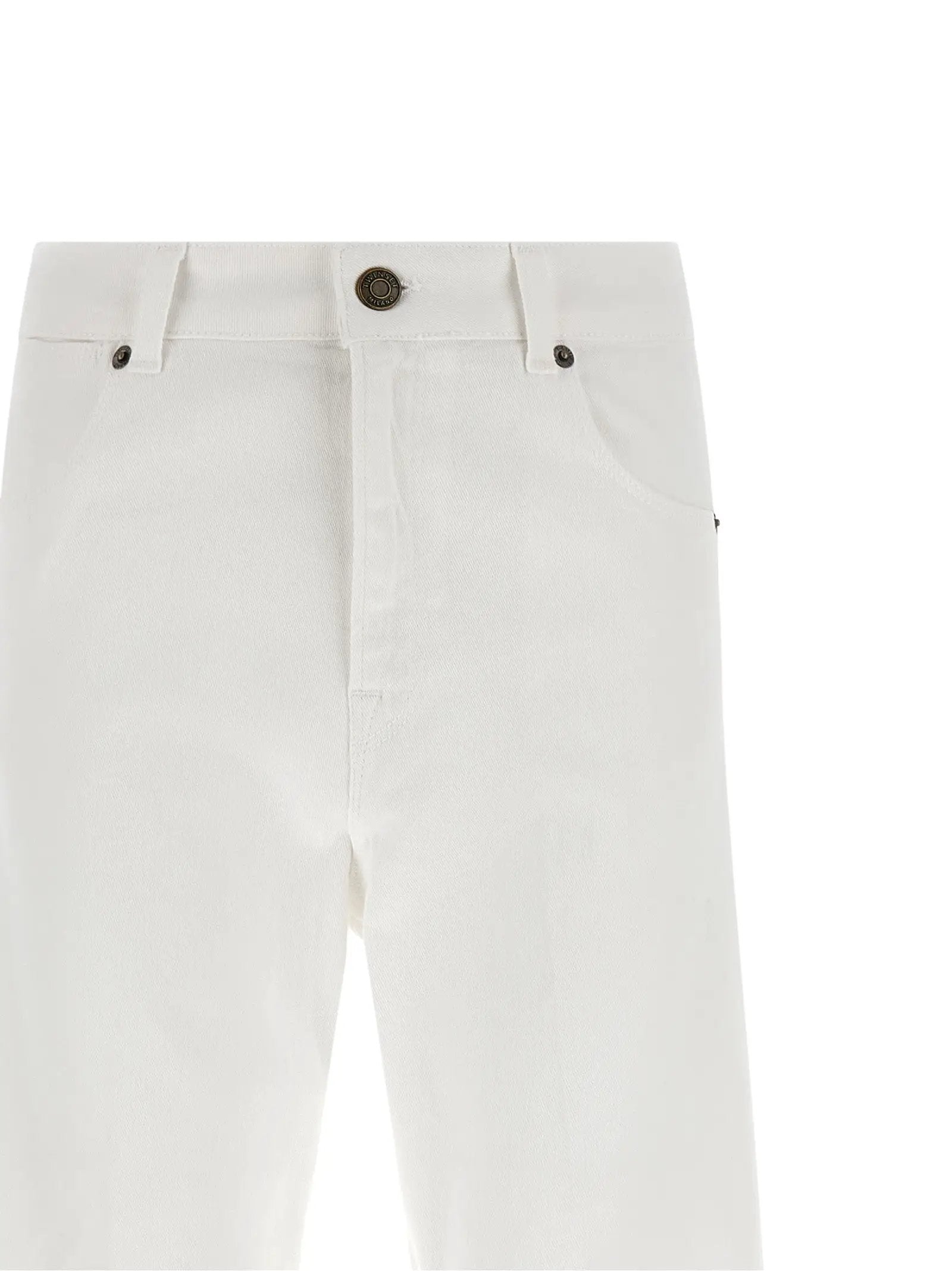 Twinset White Cotton Flared Jeans