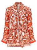 Dolce & Gabbana Orange Silk Blouse