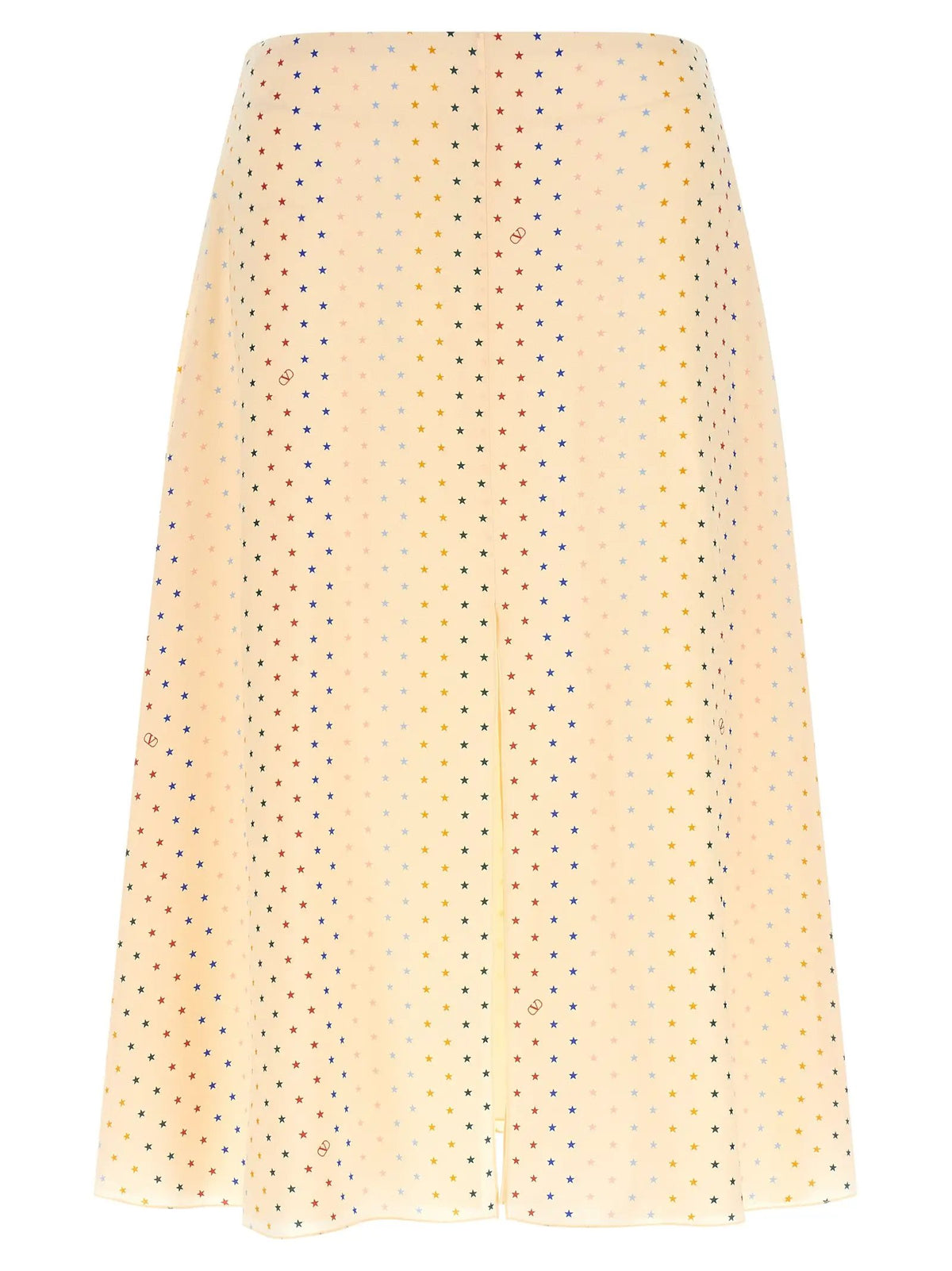 Jupe mi-longue en soie multicolore Valentino Garavani