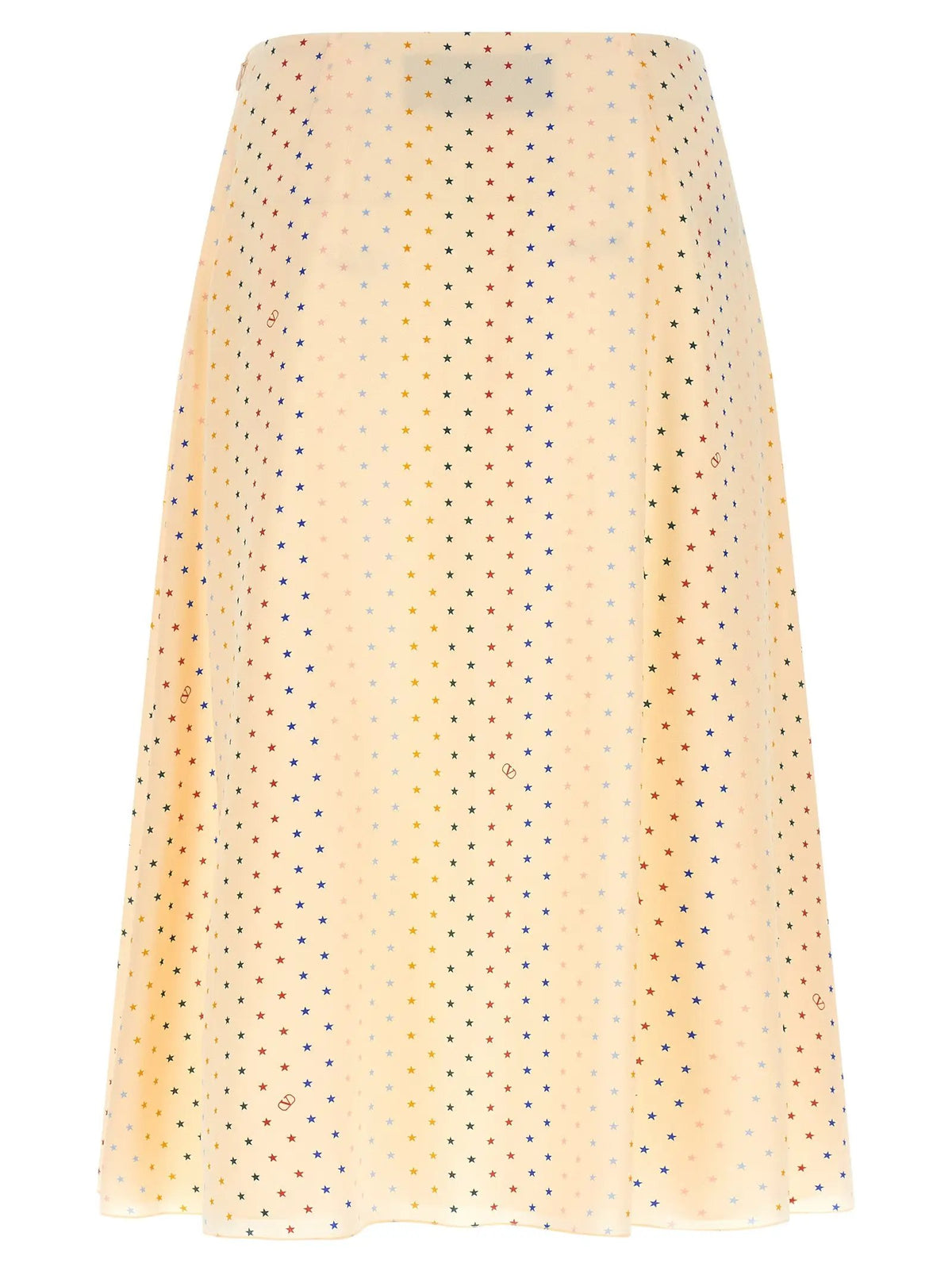Jupe mi-longue en soie multicolore Valentino Garavani
