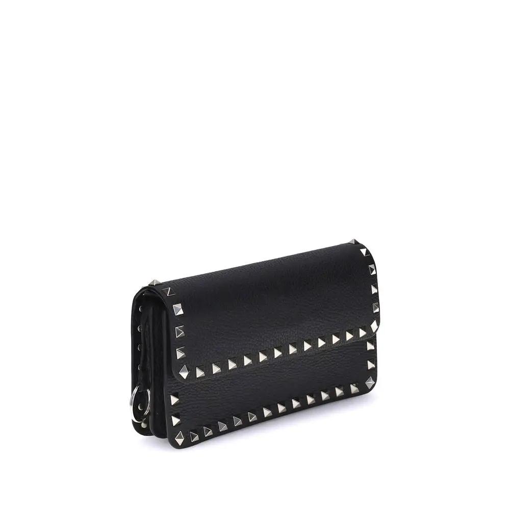 Valentino Garavani Black Calf Leather Bos Taurus Wallet
