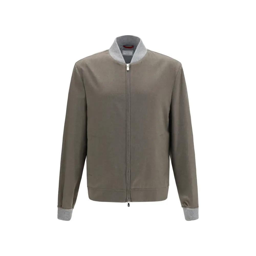 Brunello Cucinelli Bicolor Cashmere Bomber