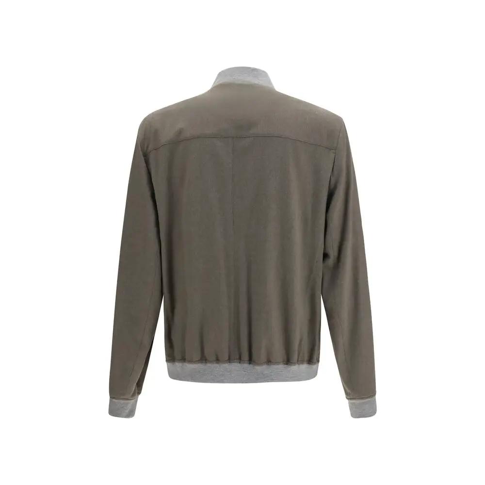 Brunello Cucinelli Bicolor Cashmere Bomber