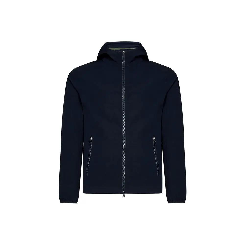 Herno Blue Elastane Shell Jacket
