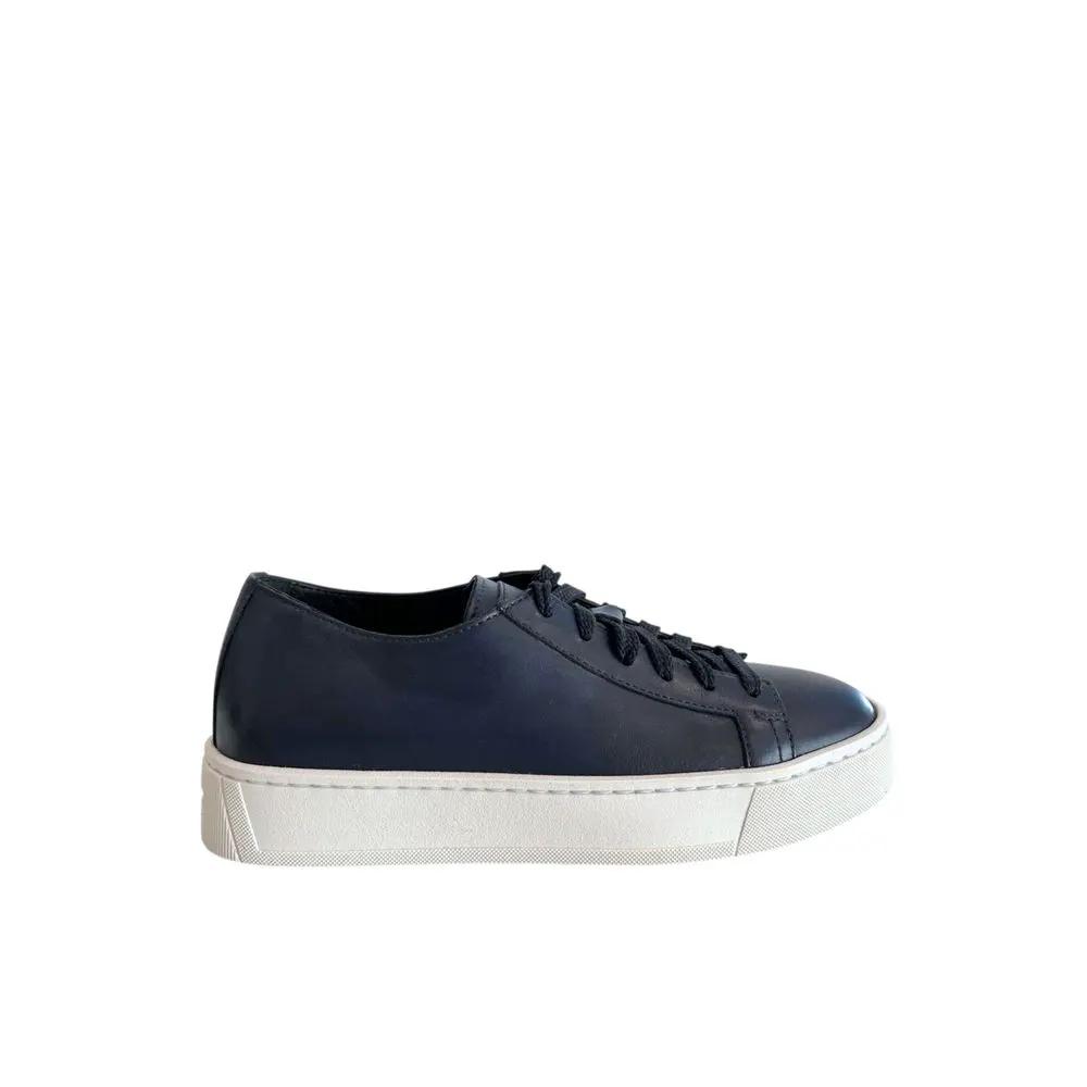 Santoni Blue Leather Women Sneaker
