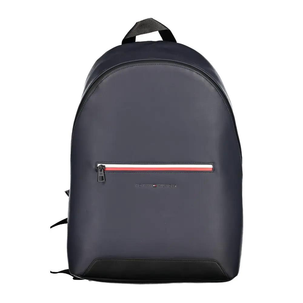Tommy Hilfiger Blue Polyurethane Men's Backpack with Adjustable Straps