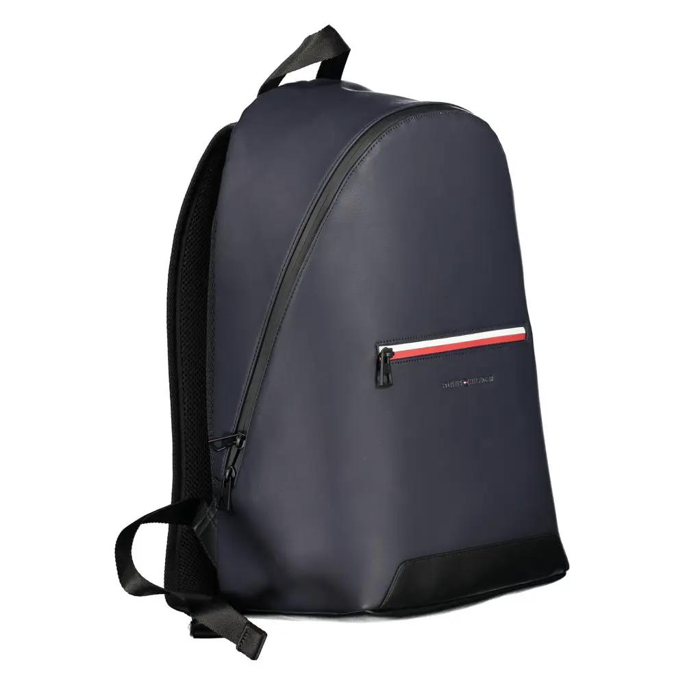 Tommy Hilfiger Blue Polyurethane Men's Backpack with Adjustable Straps
