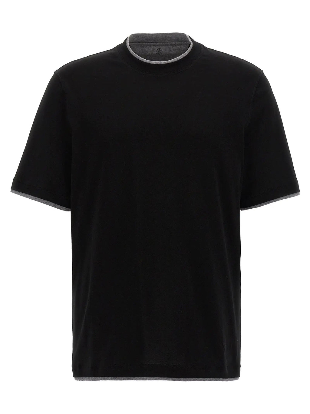 T-shirt en coton noir Brunello Cucinelli