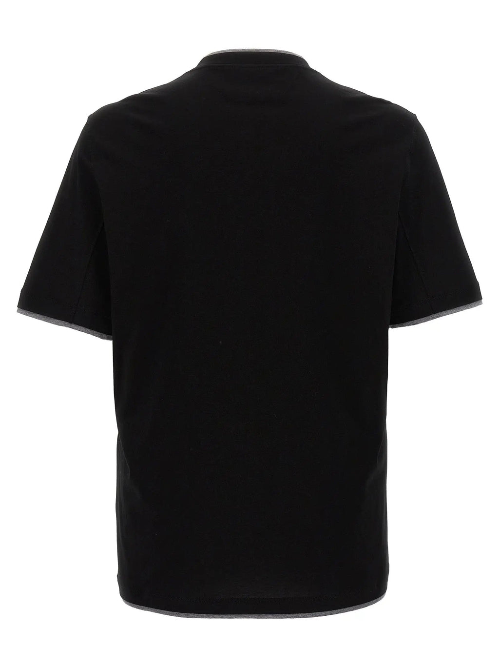 T-shirt en coton noir Brunello Cucinelli