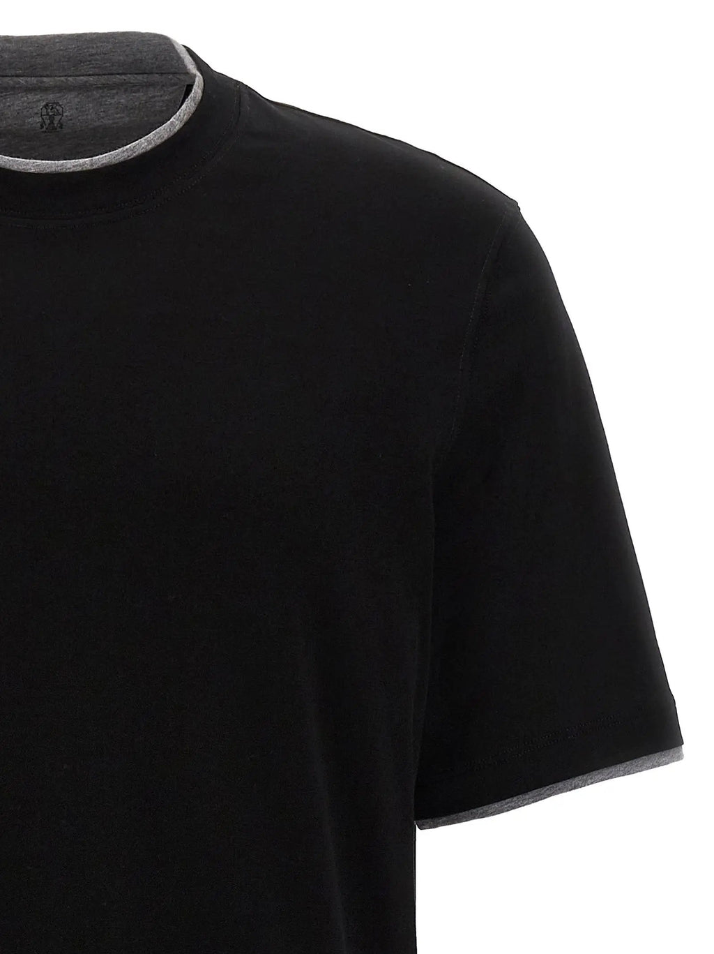 T-shirt en coton noir Brunello Cucinelli