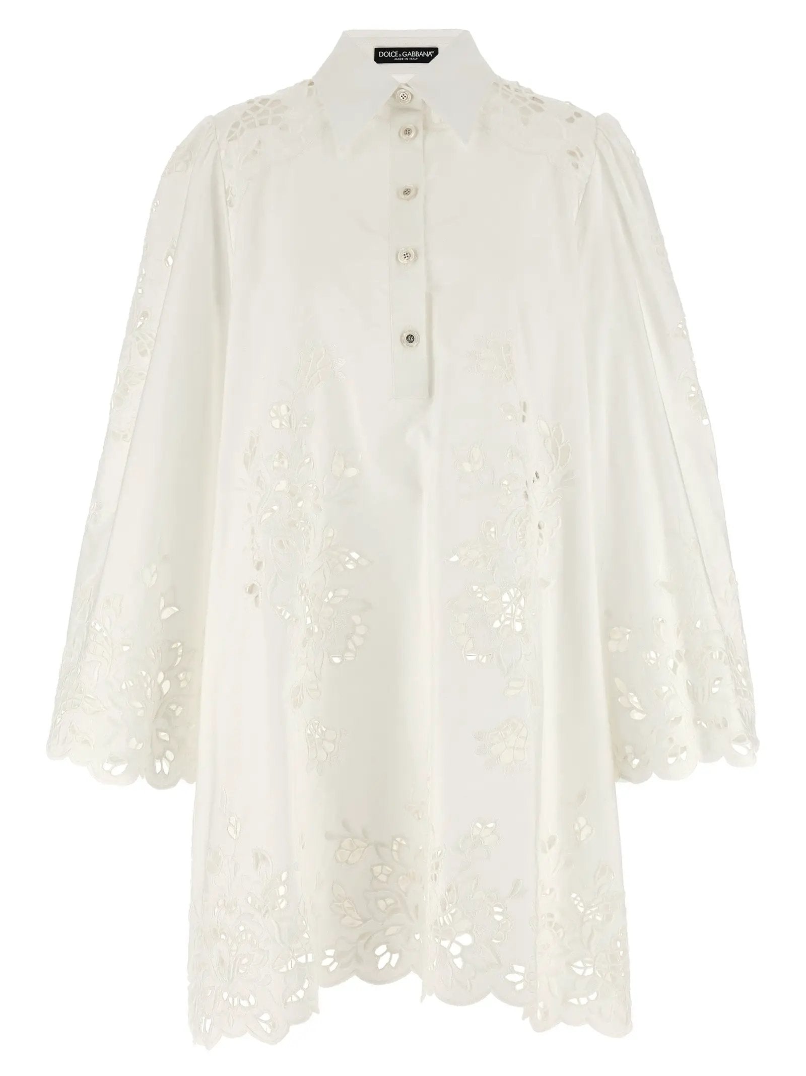 Dolce & Gabbana Robe courte en coton blanc