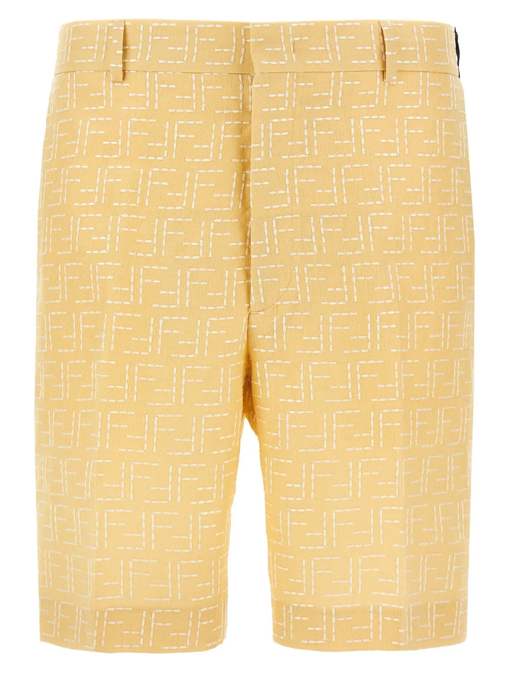 Fendi Bicolor Linen Bermuda Shorts