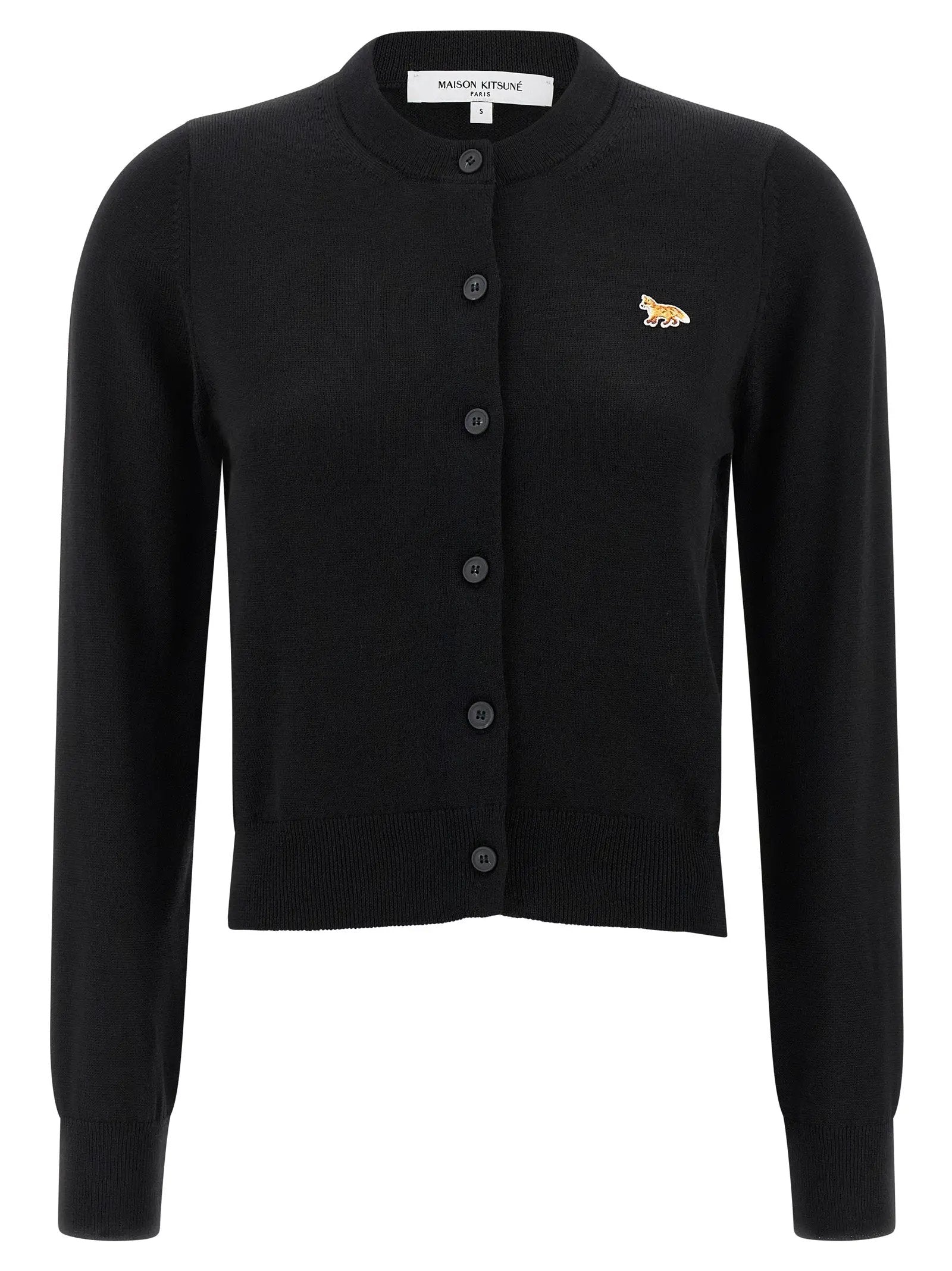 Maison Kitsuné Black Virgin Wool Cardigan