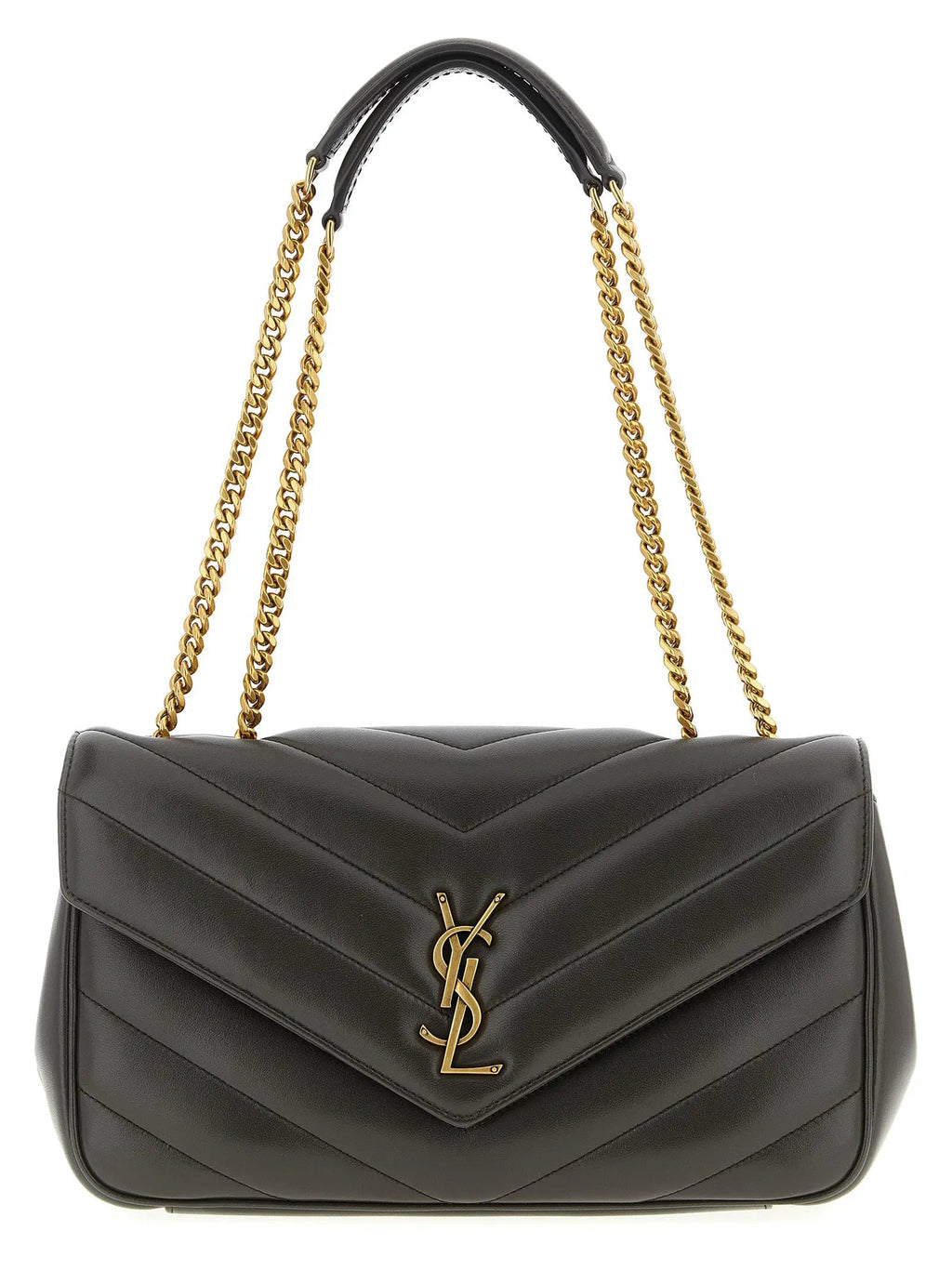 Saint Laurent Brown Lamb Leather Shoulder Bag